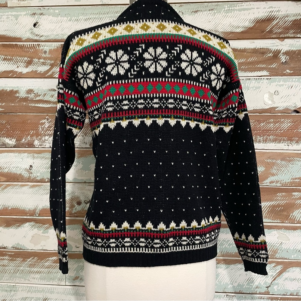Vintage FIGGJO Ski Snowboard Ladies Cardigan SWEATER 100% Virgin Wool Norway - Picture 3 of 9